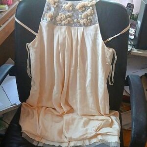 BCBGMaxAzria Y2k Silk Embroidered Embellished Camisole